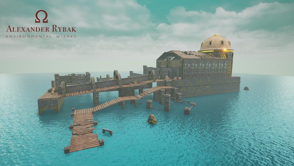 Oasis of Shattered Dreams, wide view across the water
